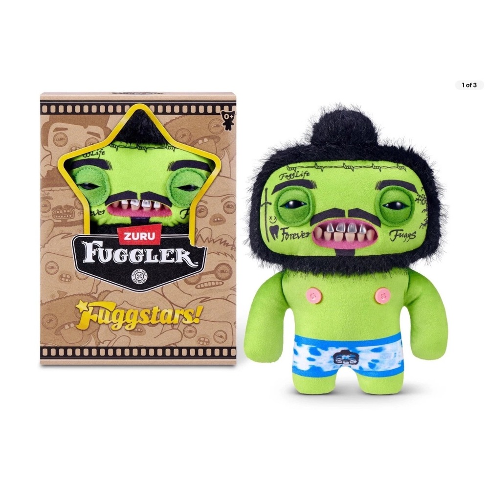 Zuru Fuggler Fuggstars Green Rare Post Malone Plush Funny Ugly Monster NIB